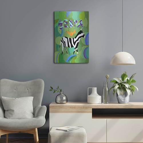 Zebra Metal Wall Art by Holly McGee 16x24