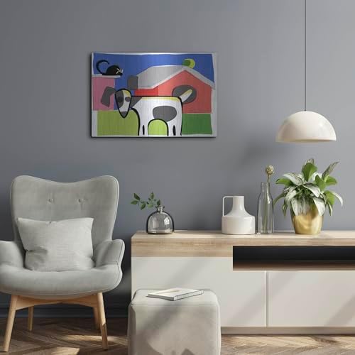 Dog on Farm Metal Wall Art 24x16 by Irena Orlov