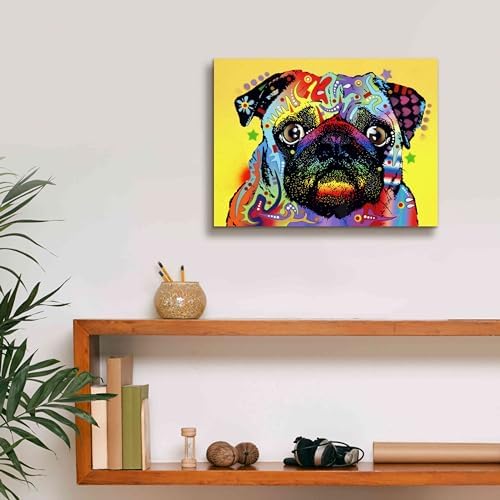 Epic Graffiti Pug 1 Canvas Print by Dean Russo 16x12