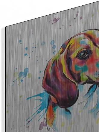 Colorful Watercolor Beagle Metal Wall Art 12x12