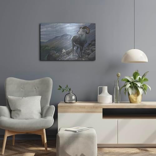 Generations Stone Sheep Metal Wall Art by Mark Mueller 24x16