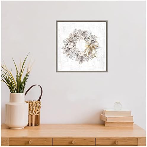 Amanti Art 16x16 Pinecone Wreath Framed Canvas Print