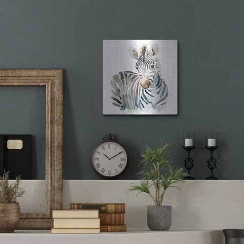 Baby Zebra Metal Wall Art 12x12