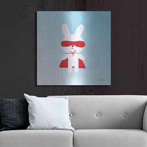 Rabbit Super Hero Metal Wall Art 36x36