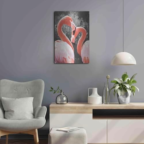 Flamingo II on BW Metal Wall Art by Debra Van Swearingen