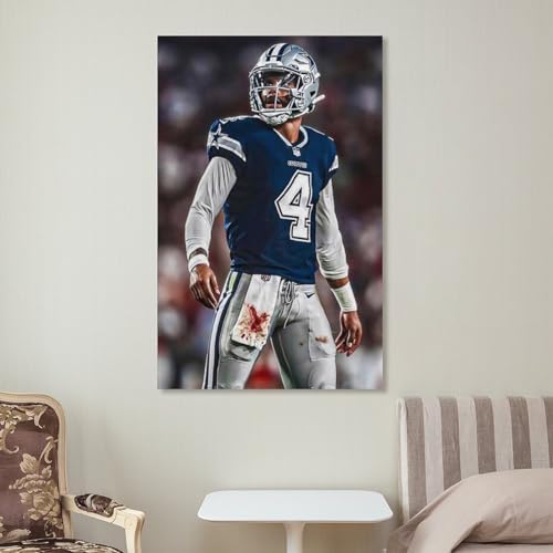 Dak Prescott Football Art Poster Print Canvas 24x36inch