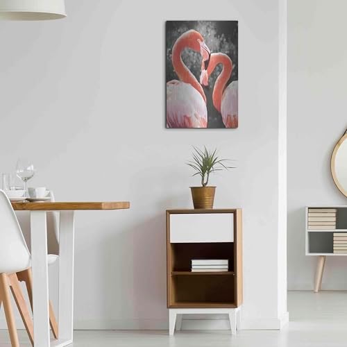 Flamingo II on BW Metal Wall Art by Debra Van Swearingen