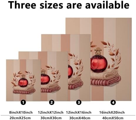 Autumn Floral Perfume Bottle Wall Art Red Brown Canvas