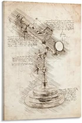 Telescope Inspired Sketches Wall Art Poster 20x30inch