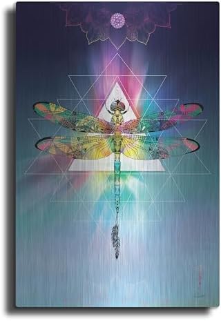Cosmic Dragonfly Metal Wall Art 12x16