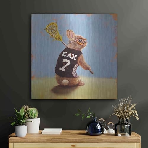 Lax Bunny Metal Wall Art 24x24 Inch