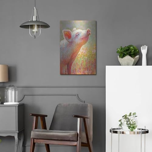 Little Pink Piglet Metal Wall Art 16x24