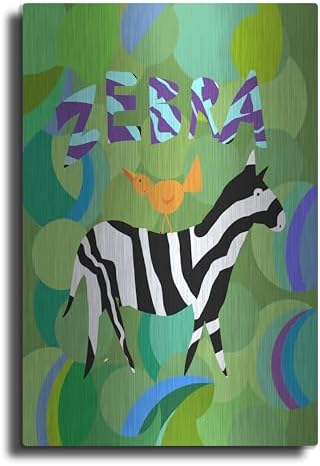 Zebra Metal Wall Art by Holly McGee 16x24