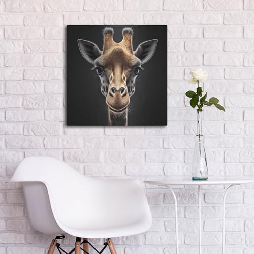 Giraffe Portrait Metal Wall Art 24x24