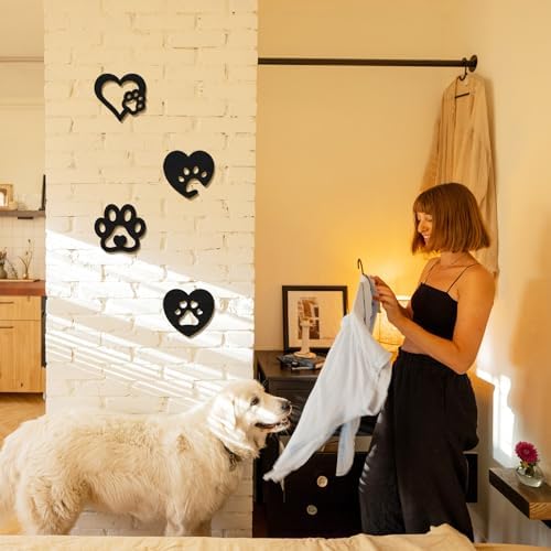 Dog Room Decor Paw Prints Wooden Wall Art