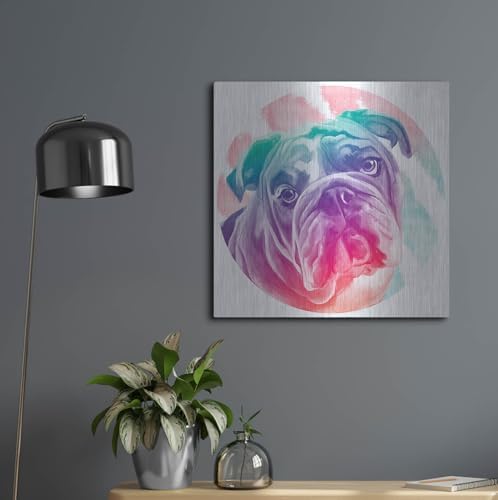 Faded Bulldog Metal Wall Art 24x24