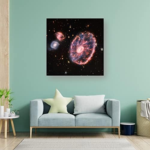 JUNZHE JWST Cartwheel Galaxy Poster 24x24inch