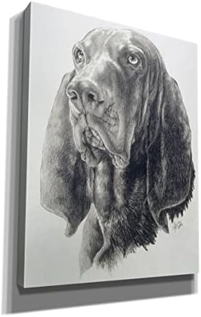 Black Tan Coonhound Canvas Wall Art by Barbara Keith 26x34