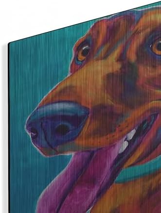 Dachshund - Turquoise Metal Wall Art
