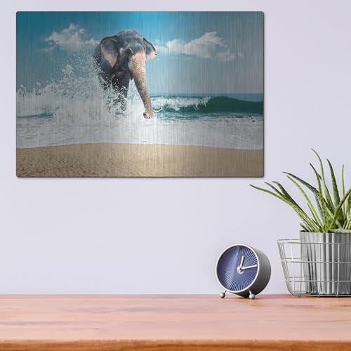 Elephant Metal Wall Art by Luxe Metal Art 16x12