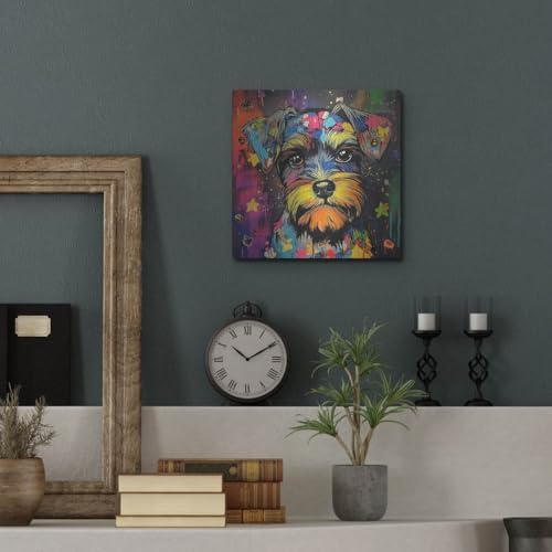 Woof Schnauzer Metal Wall Art 12x12