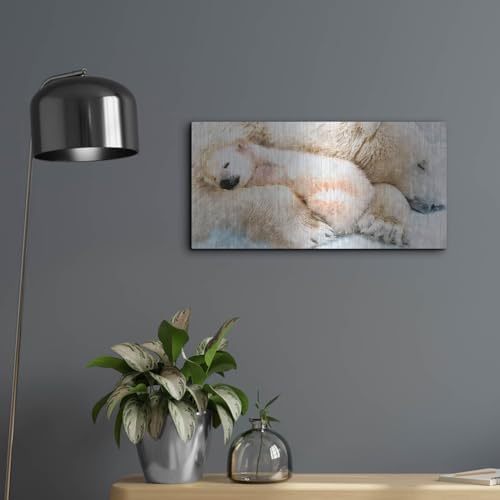 Sleepy Polar Metal Wall Art 24x12