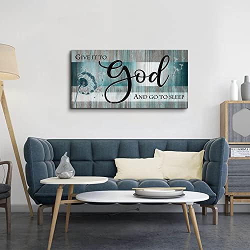 Give It To God And Go To Sleep Bible Verse Wall Art Canvas 20x40