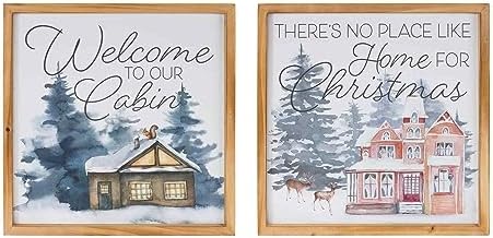 Melrose International Welcome Home Holiday Wall Art Set of 2