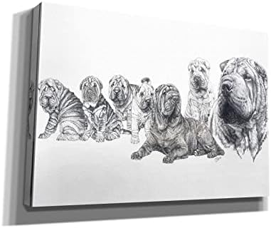 Epic Graffiti Growing Up Shar Pei Canvas Art 26x18