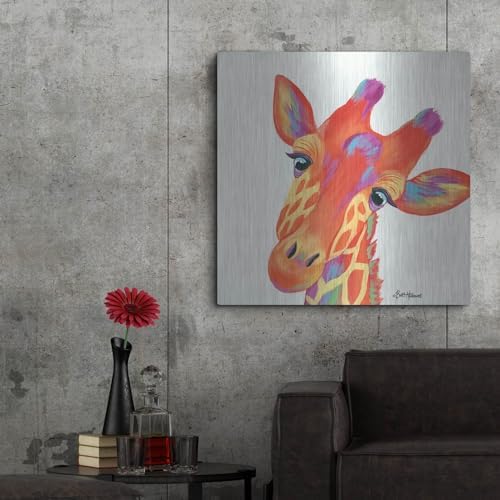 Cheery Giraffe Metal Wall Art 36x36