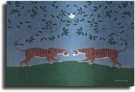 Twilight Tigers Metal Wall Art by Susan Henke 24x16