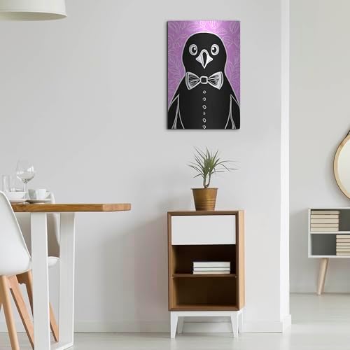 Penguin With A Bow Tie Metal Wall Art 16x24