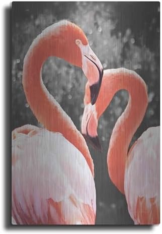 Flamingo II on BW Metal Wall Art by Debra Van Swearingen