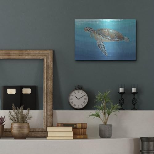Ocean Sea Turtle II Metal Wall Art 16x12