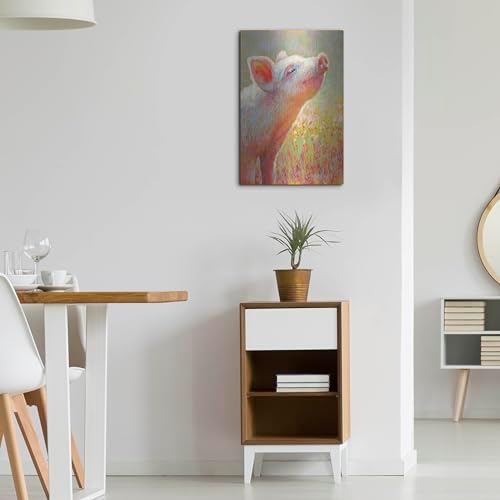 Little Pink Piglet Metal Wall Art 16x24