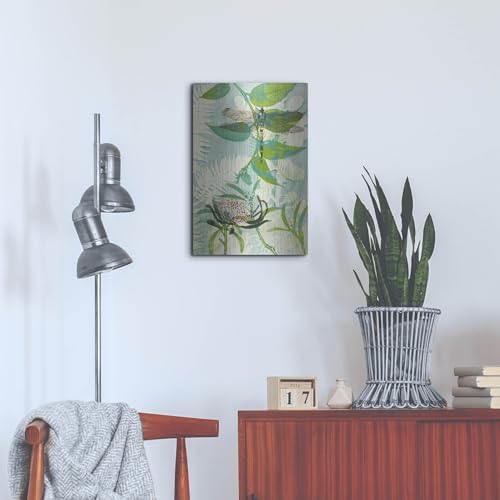 The Elusive Dragonfly and Waratah Metal Wall Art 16x24