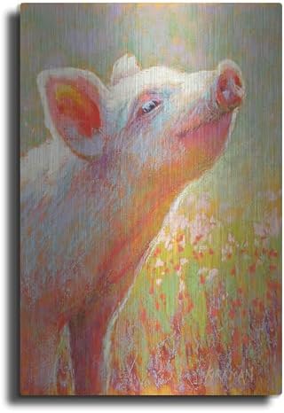 Little Pink Piglet Metal Wall Art 16x24