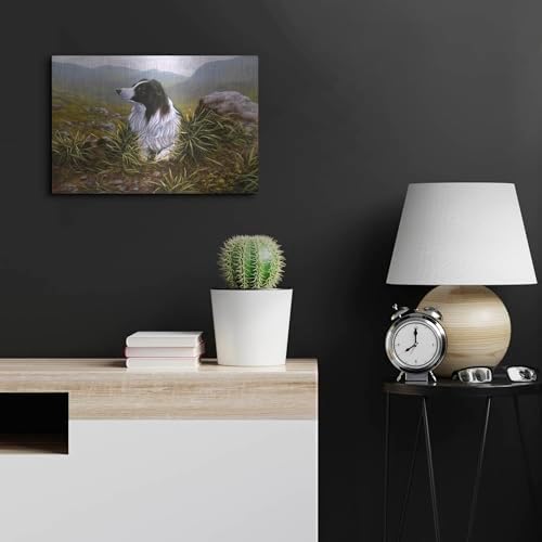 Thoughtful Border Collie Metal Wall Art 24x16