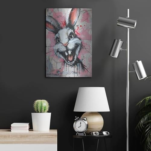 Creepy Bunny Metal Wall Art 16x24 Inch
