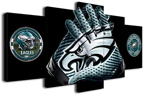 Philadelphia Sports Teams Canvas Wall Art Poster 5 Pieces