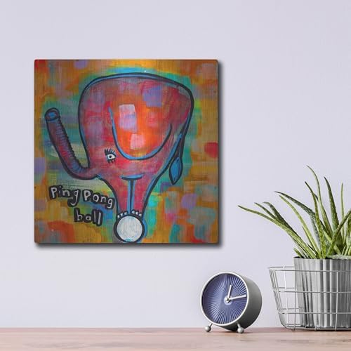 4331 Elephant Ping Pong Ball Metal Wall Art 12x12