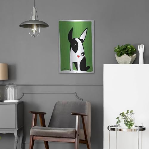 Dog on Green Metal Wall Art 16x24