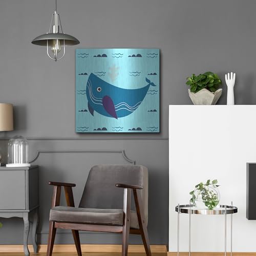 Cute Whale 2 Metal Wall Art 24x24