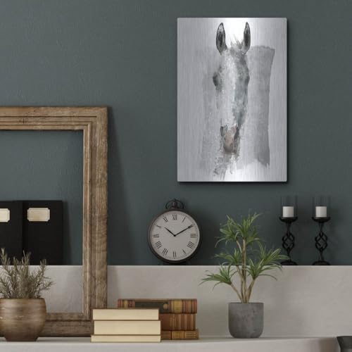 Watercolor Horse Portrait by Irena Orlov Metal Wall Art 12x16