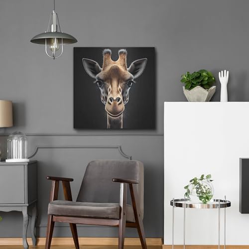 Giraffe Portrait Metal Wall Art 24x24