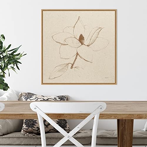 Amanti Art Modern Vintage Floral II Framed Canvas