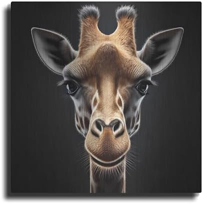 Giraffe Portrait Metal Wall Art 24x24