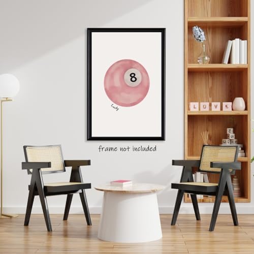 SFAOHPR Vintage Pool Ball Wall Art Retro 12x16inch Poster