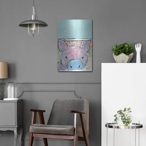 Oink Oink Metal Wall Art 16x24 Inches