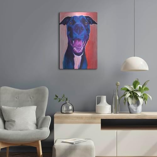 Pit Bull - Crysanthemum Metal Wall Art 16x24